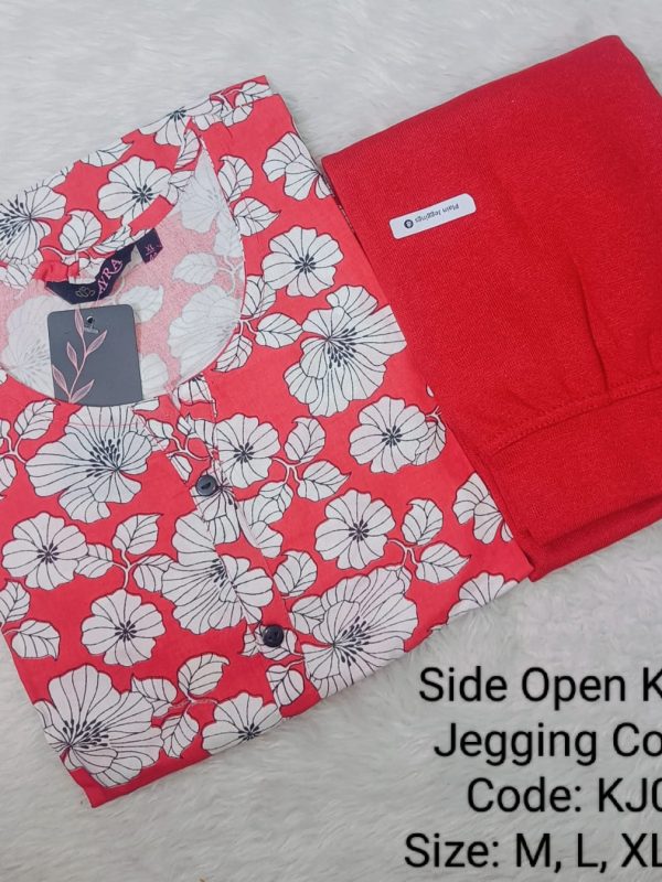 Side Open Kurti + Jeggings Combo- KJ007