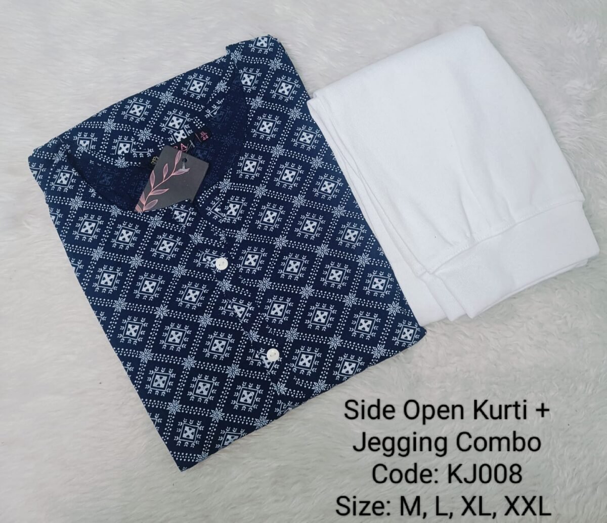 WhatsApp Image 2025-03-05 at 7.42.46 PM(1) Side Open Kurti + Jeggings Combo- KJ008