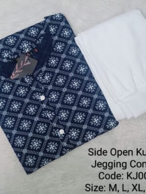 Side Open Kurti + Jeggings Combo- KJ008