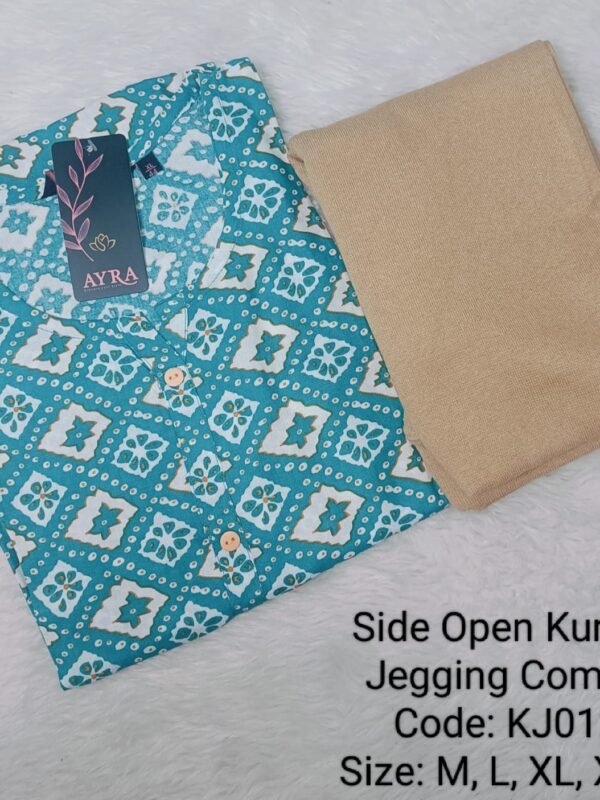 Side Open Kurti + Jeggings Combo- KJ012