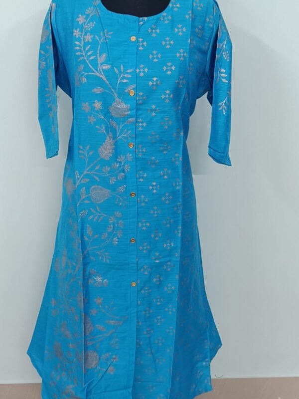 Elegant Silk Aline Kurtis: Half n Half Model - A568K