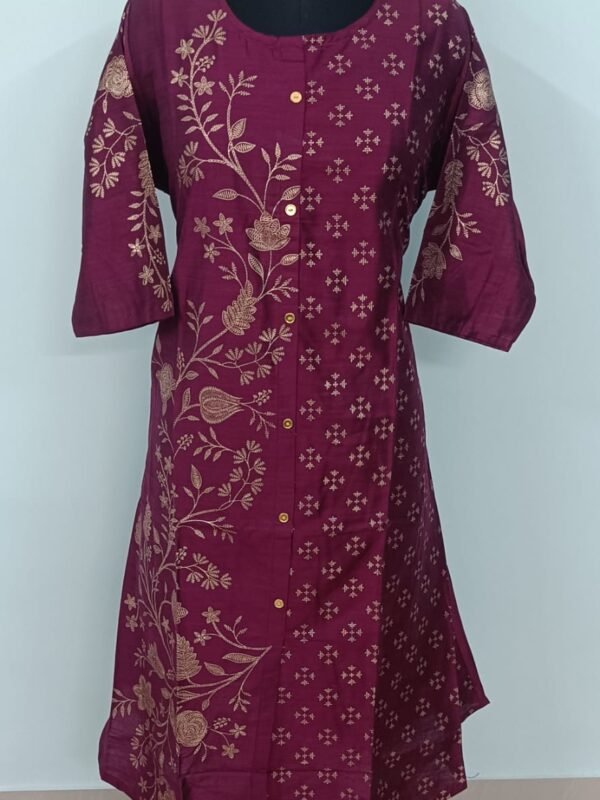 Elegant Silk Aline Kurtis: Half n Half Model - A567K