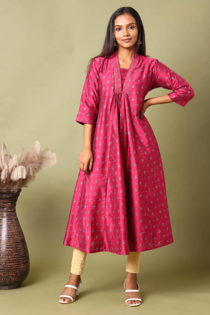 WhatsApp Image 2025-04-28 at 12.06.00 PM FEA009 - V Neck Silk Cotton Embroidery A-Line Kurta