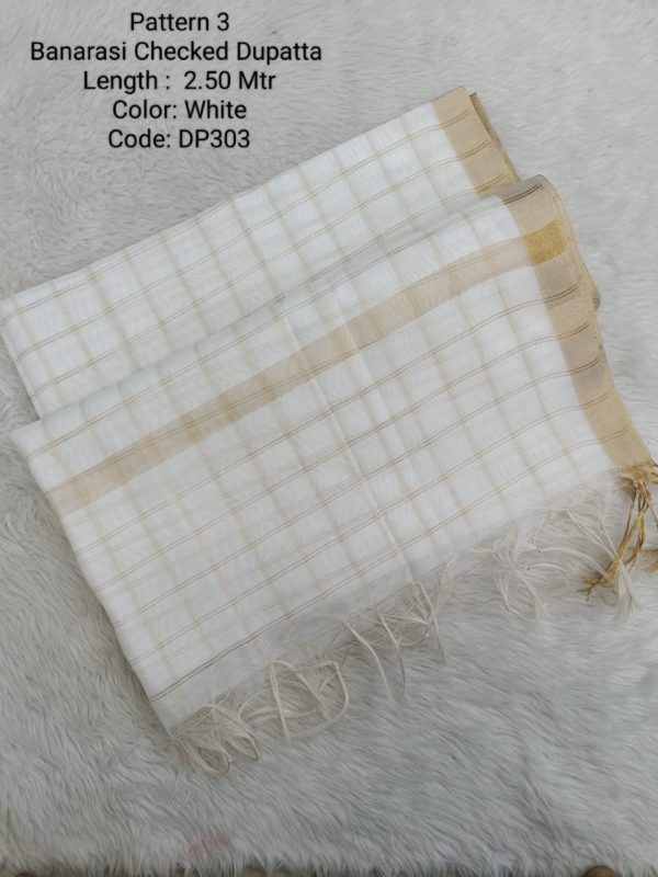 DP303 - Banarasi Checked Dupatta