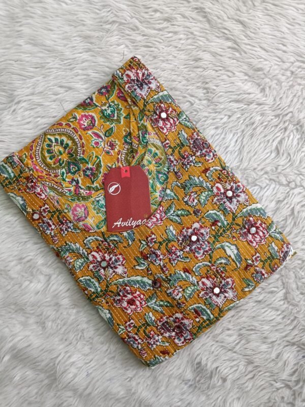 AHK015 - Avilyaa Aari Work (Hand Work) Kurtis - Without Lining