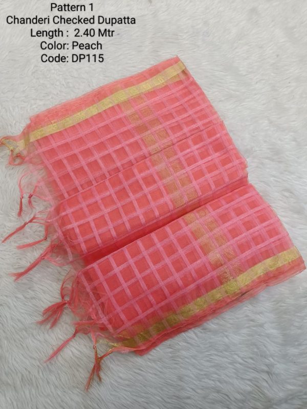 DP115 - Chanderi Checked Dupatta