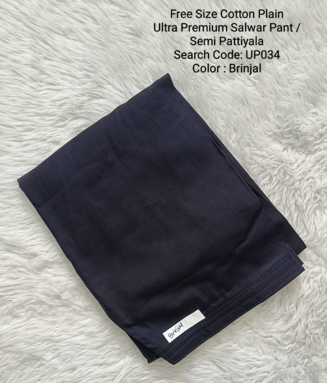 UP034 - Cotton Plain Pattiyala / Salwar Pant - Free Size