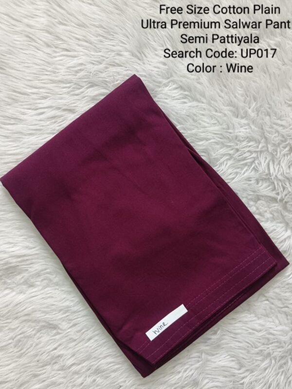 UP017 - Cotton Plain Pattiyala / Salwar Pant - Free Size