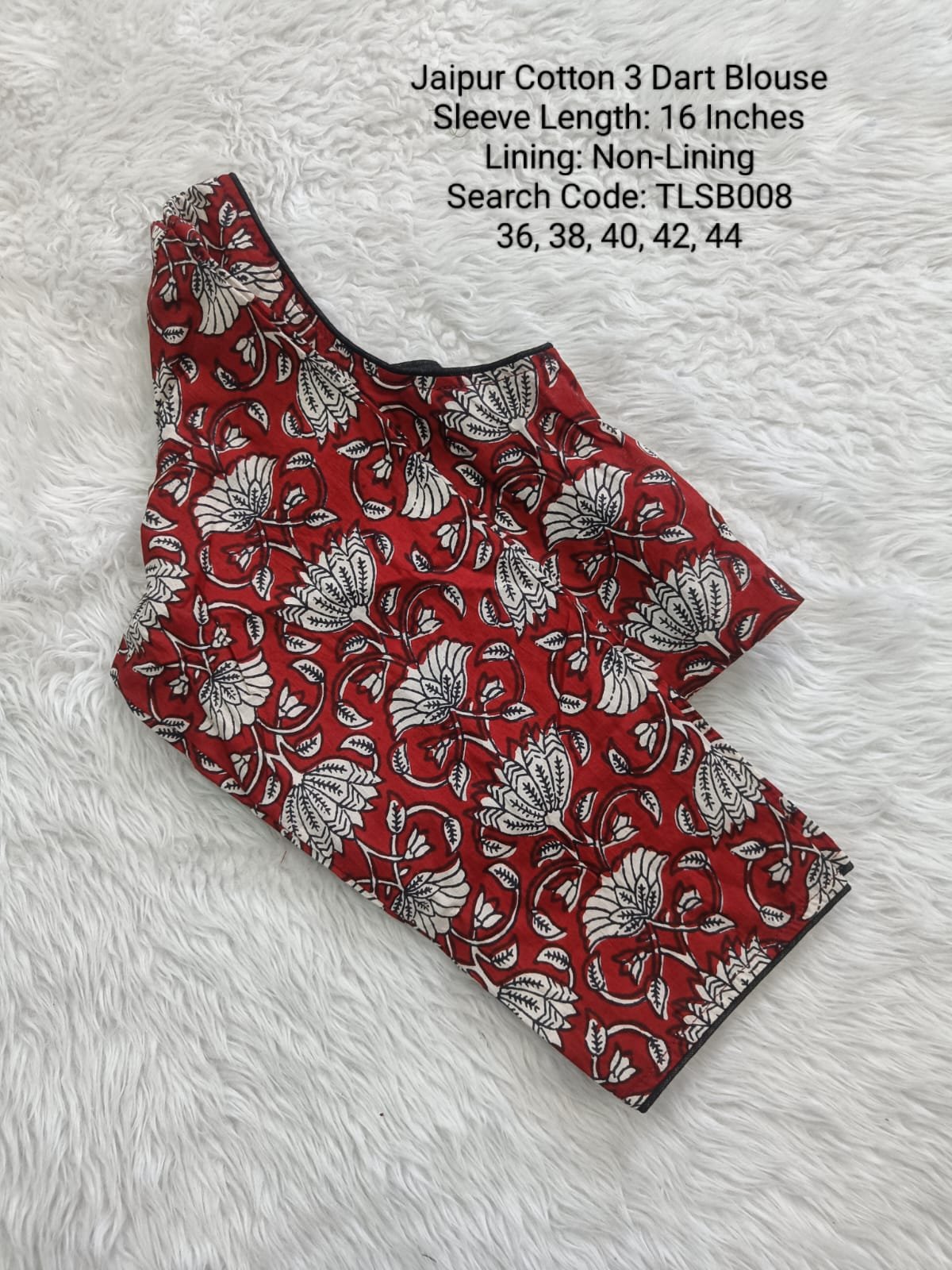 TLSB009 - Long Sleeve Readymade Blouse - Jaipur Cotton 3 Dart Blouse