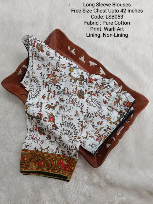LSB053 - Long Sleeve Readymade Blouse - Princess Cut - Varli Art