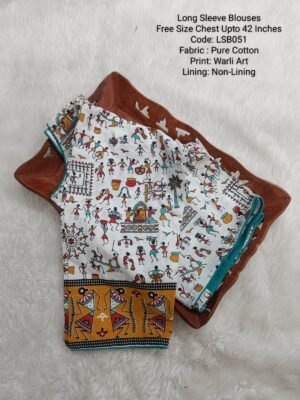 LSB051 - Long Sleeve Readymade Blouse - Princess Cut - Varli Art