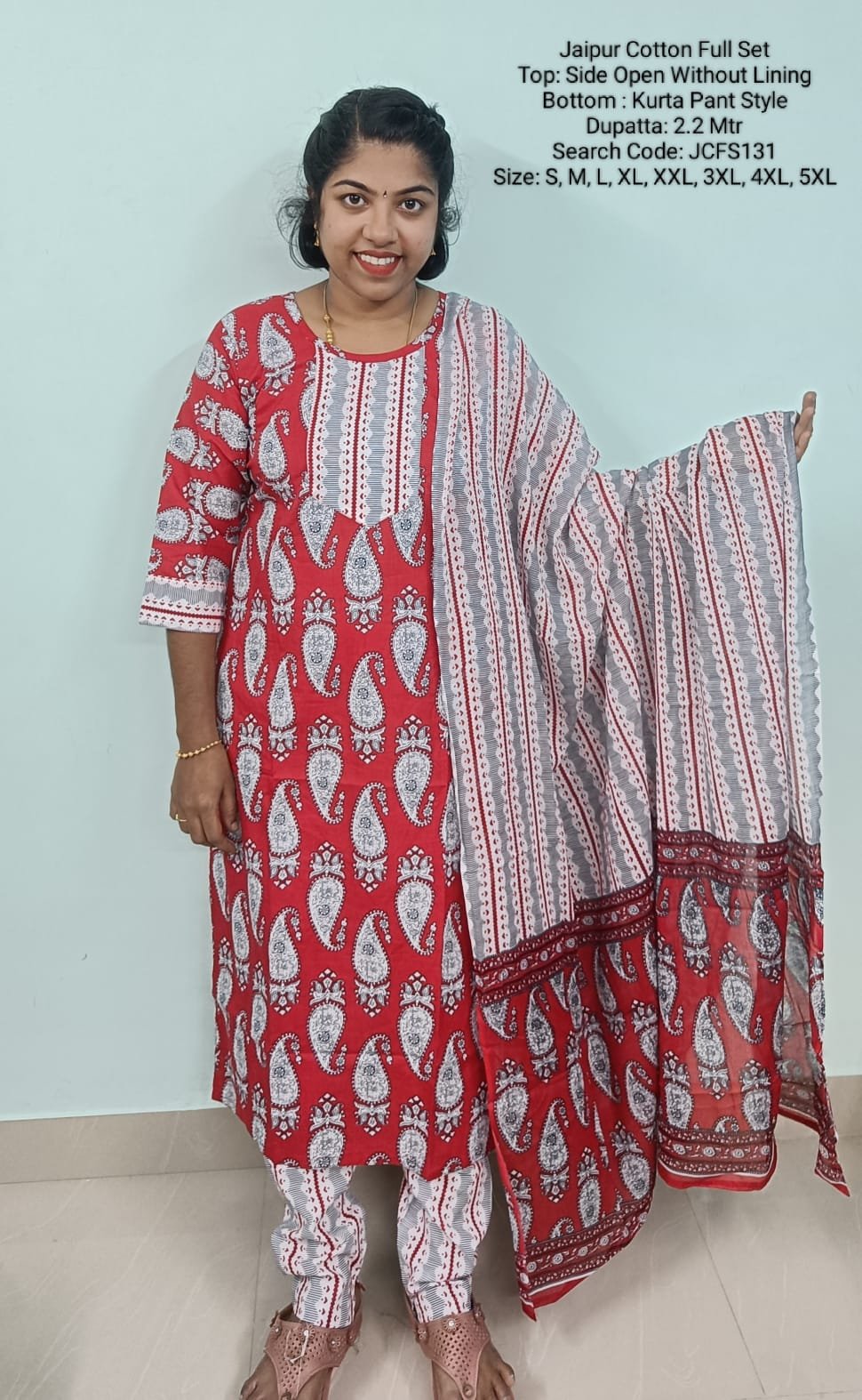 JCFS131 - Jaipur Cotton - Full Set (Top, Bottom and Dupatta)