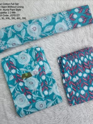 JCFS127- Jaipur Cotton - Full Set (Top, Bottom and Dupatta)