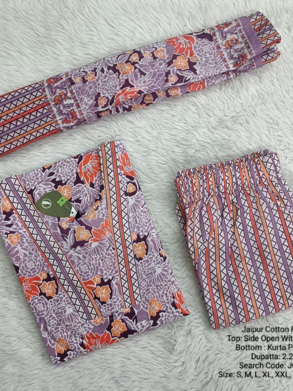 JCFS125- Jaipur Cotton - Full Set (Top, Bottom and Dupatta)