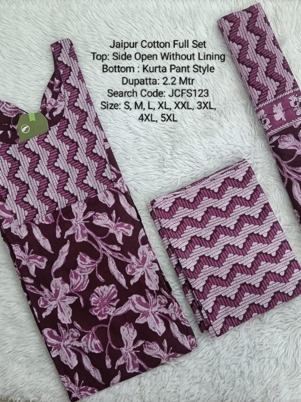 JCFS123 - Jaipur Cotton - Full Set (Top, Bottom and Dupatta)