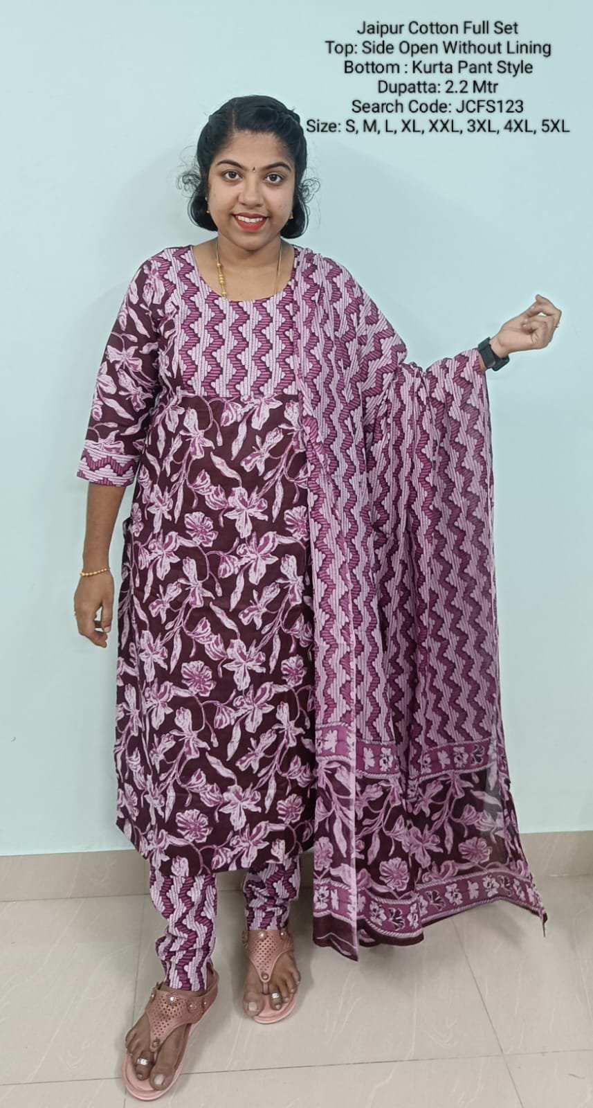 JCFS123 - Jaipur Cotton - Full Set (Top, Bottom and Dupatta)