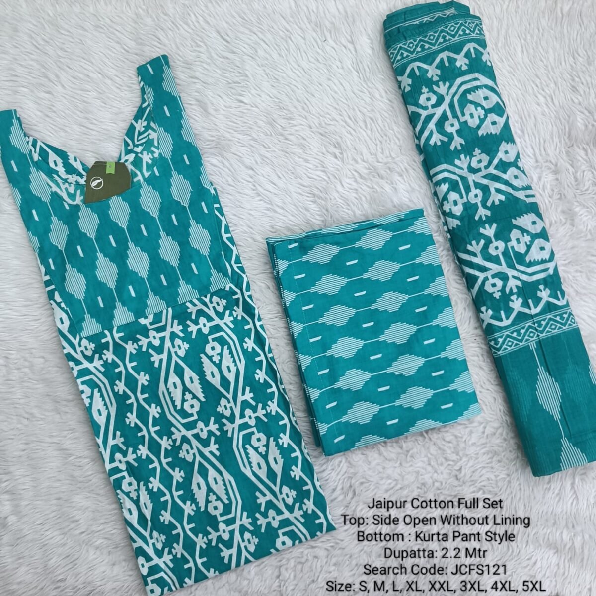 JCFS121 - Jaipur Cotton - Full Set (Top, Bottom and Dupatta)