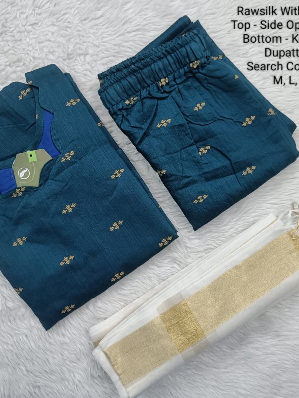 SCWL010- Raw Silk - Full Set (Top, Bottom and Dupatta) - With Lining