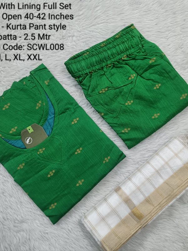 SCWL008- Raw Silk - Full Set (Top, Bottom and Dupatta) - With Lining