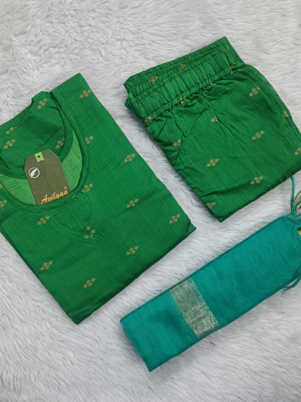 SCWL004- Silk Cotton - Full Set (Top, Bottom and Dupatta) - With Lining