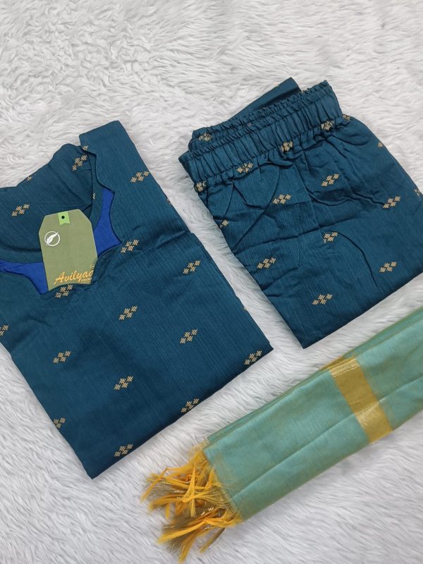 SCWL003- Raw Silk - Full Set (Top, Bottom and Dupatta) - With Lining