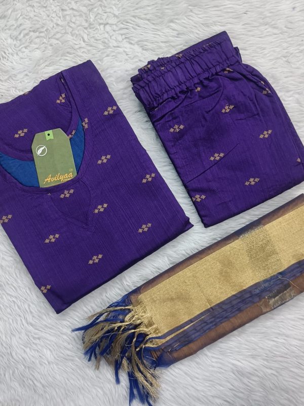 SCWL006- Silk Cotton - Full Set (Top, Bottom and Dupatta) - With Lining