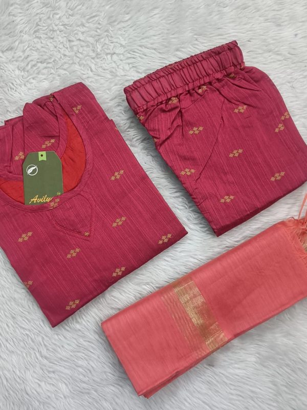 SCWL005- Silk Cotton - Full Set (Top, Bottom and Dupatta) - With Lining