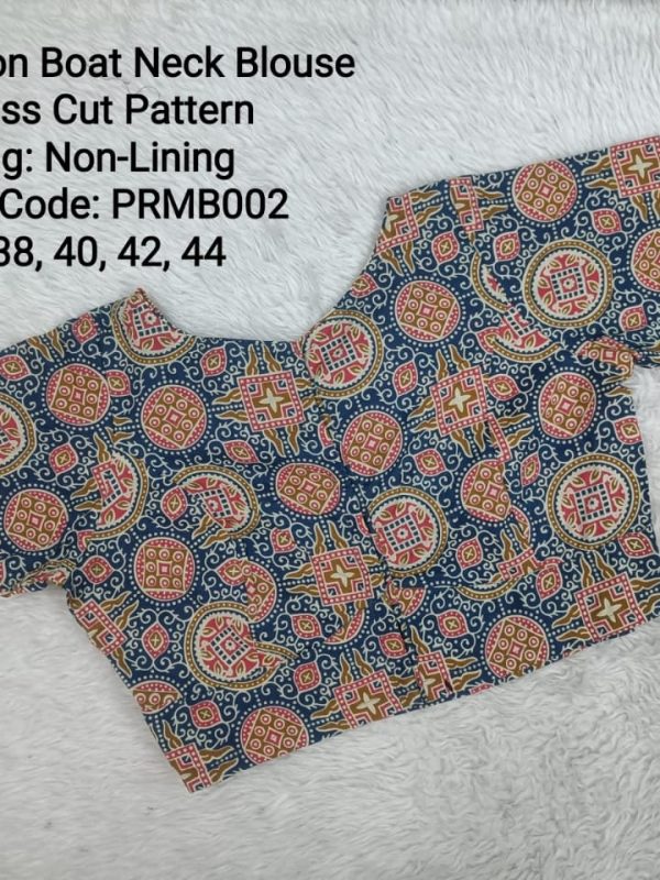 PRMB002- Princesscut Boat Neck Blouse - Jaipur Cotton