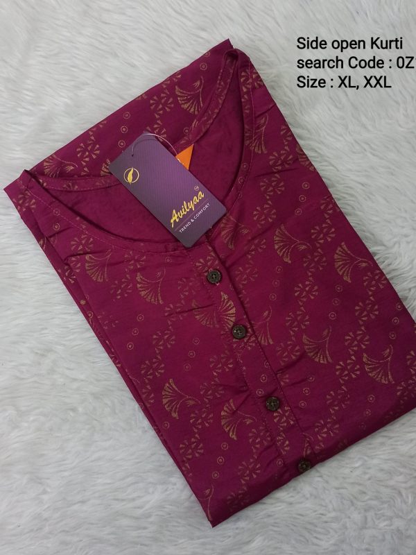 OZ166- XL,XXL Size - Side Open Kurti - Clearance