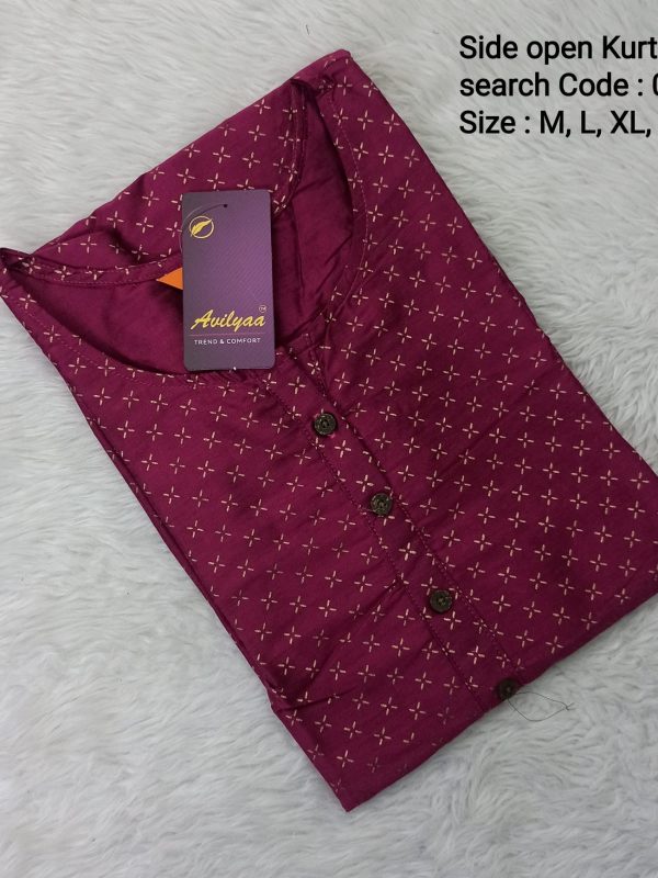 OZ163- M,L,XL,XXL Size - Side Open Kurti - Clearance