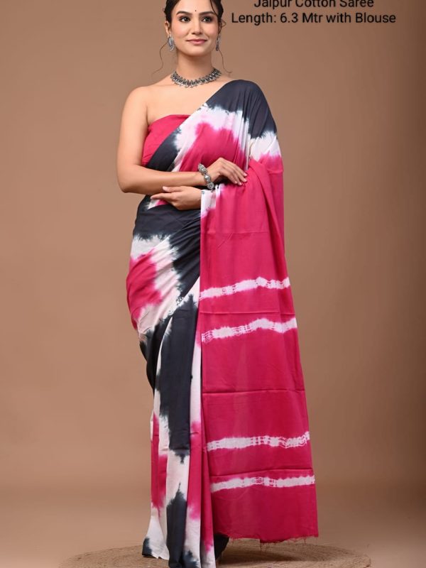 JCS034- Jaipur Cotton Hand Block Print Sarees