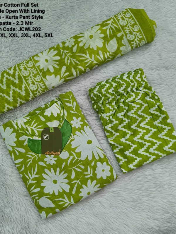 JCWL202- Jaipur Cotton - Full Set (Top, Bottom and Dupatta) - With Lining