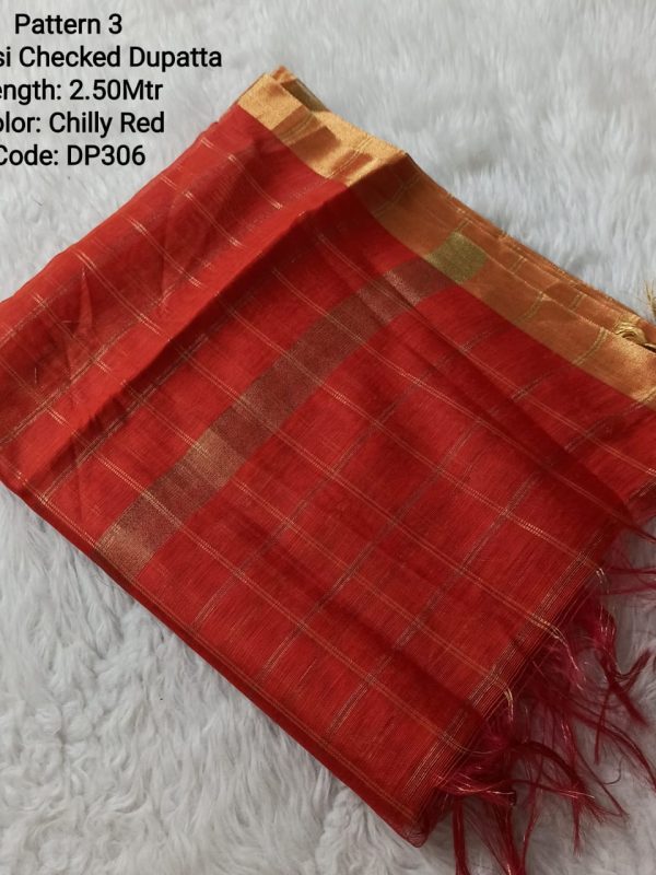 DP306 - Banarasi Checked Dupatta