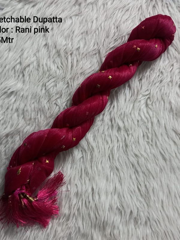 OZD037 - Stretchable Dupatta - Rani Pink