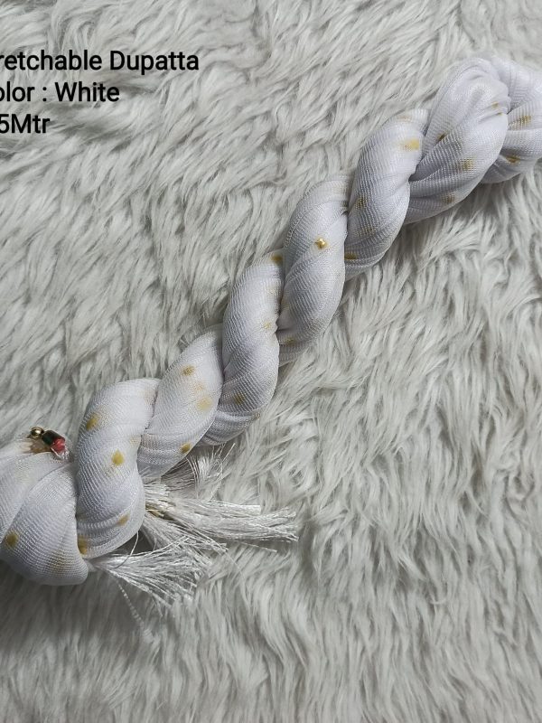 OZD035 - Stretchable Dupatta - White