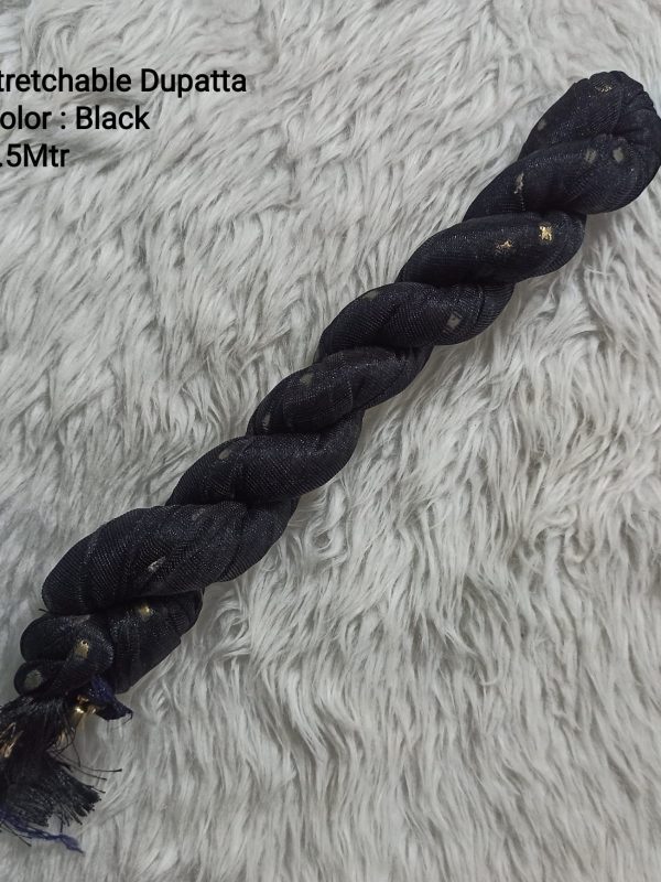 OZD033 - Stretchable Dupatta - Black