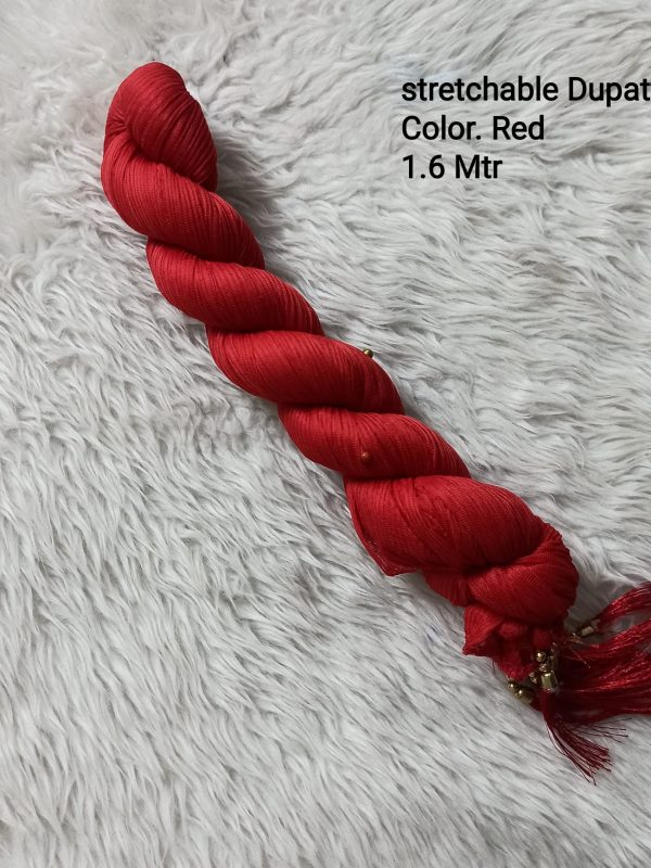 OZD027 - Stretchable Dupatta - Red