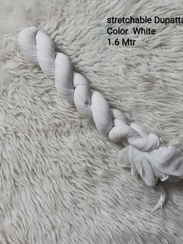 OZD025 - Stretchable Dupatta - White