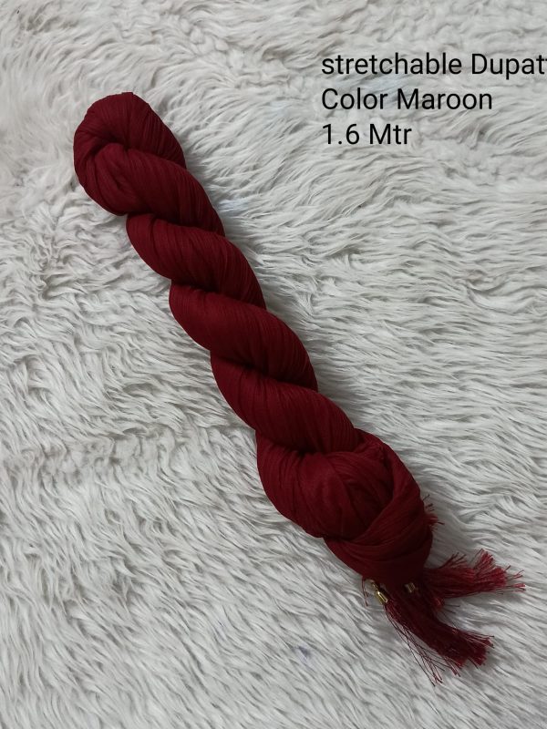 OZD030 - Stretchable Dupatta - Maroon