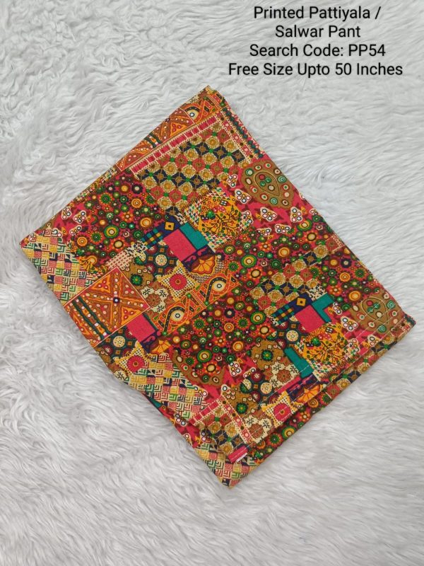 PP54 - Cotton Printed Pattiyala / Salwar Pant - Free Size
