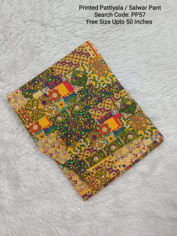 PP57 - Cotton Printed Pattiyala / Salwar Pant - Free Size