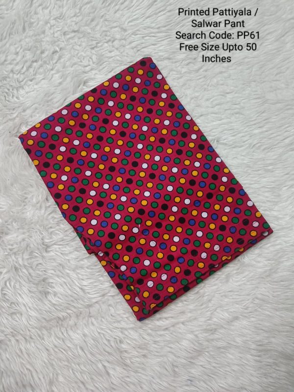 PP61- Cotton Printed Pattiyala / Salwar Pant - Free Size