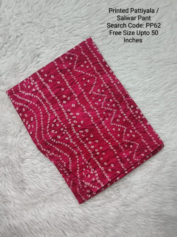 PP62- Cotton Printed Pattiyala / Salwar Pant - Free Size