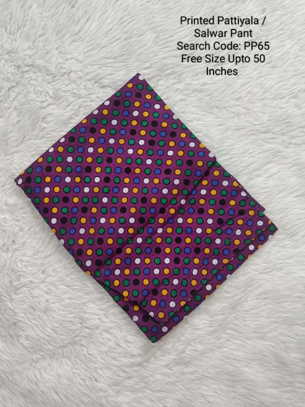 PP65- Cotton Printed Pattiyala / Salwar Pant - Free Size