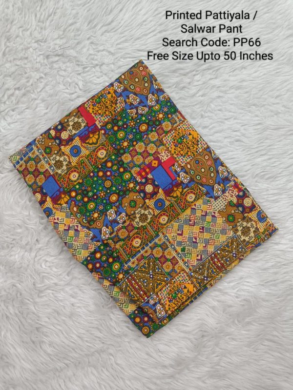 PP66- Cotton Printed Pattiyala / Salwar Pant - Free Size