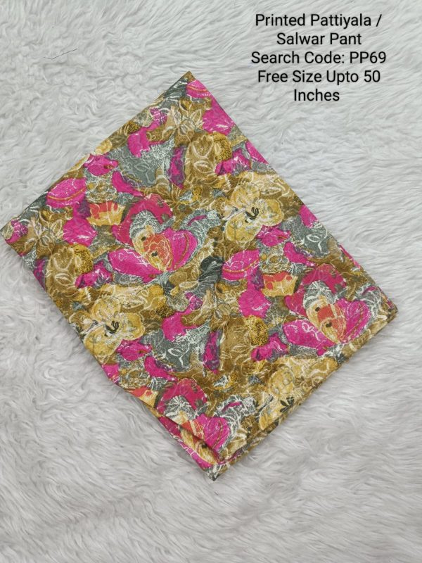 PP69- Cotton Printed Pattiyala / Salwar Pant - Free Size