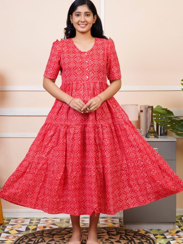 TLM002 - Thogai - Temple Tower Three Layer Maxi Dress