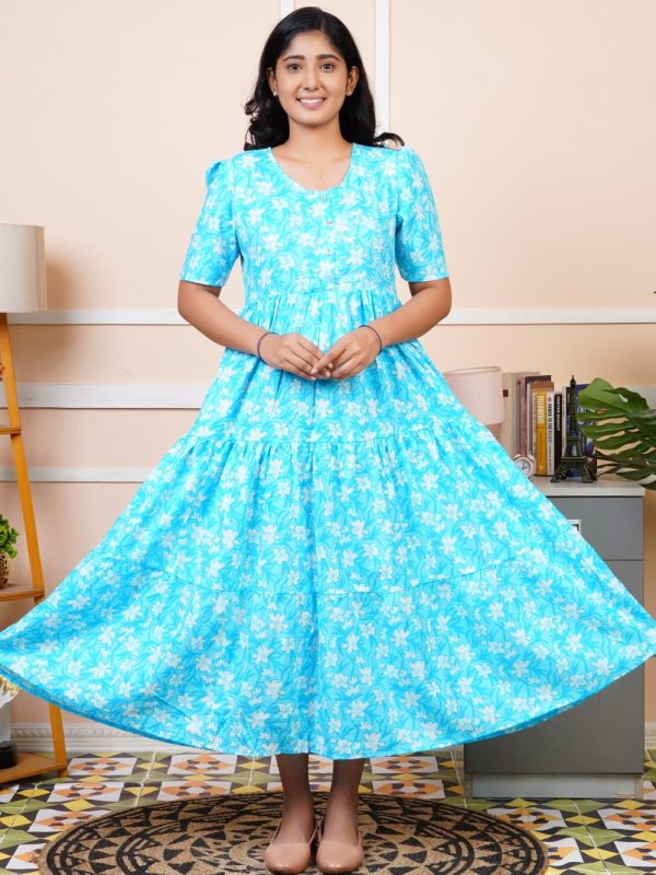 TLM009 - Thogai - Temple Tower Three Layer Maxi Dress