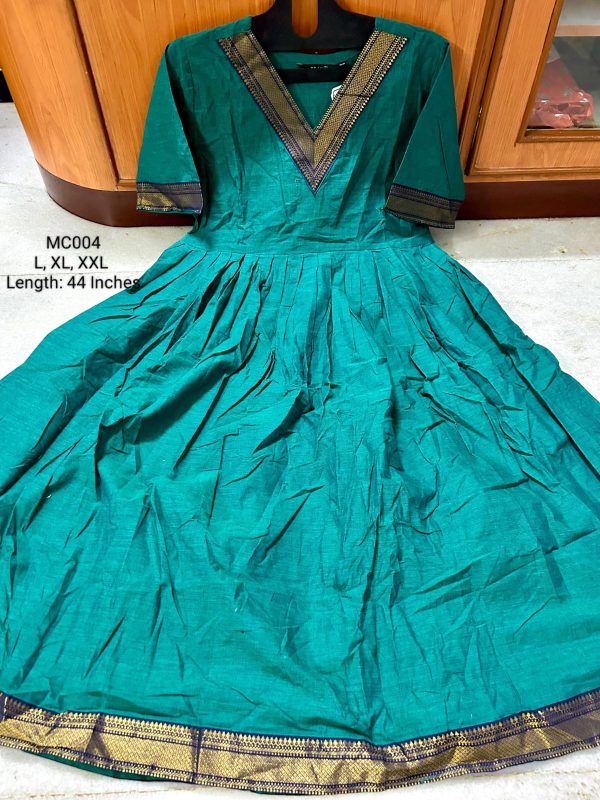 MC004 - Mangalgiri Anarkali Kurti with Zari Border