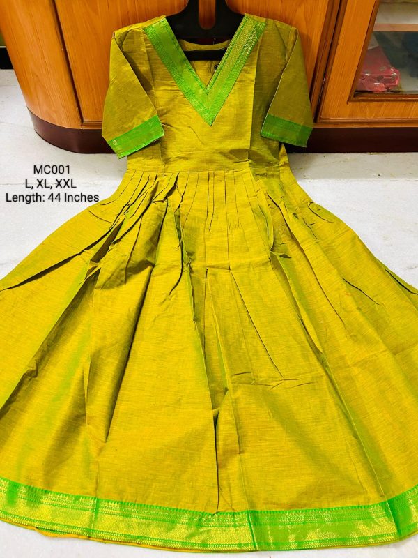 MC001 - Mangalgiri Anarkali Kurti with Zari Border